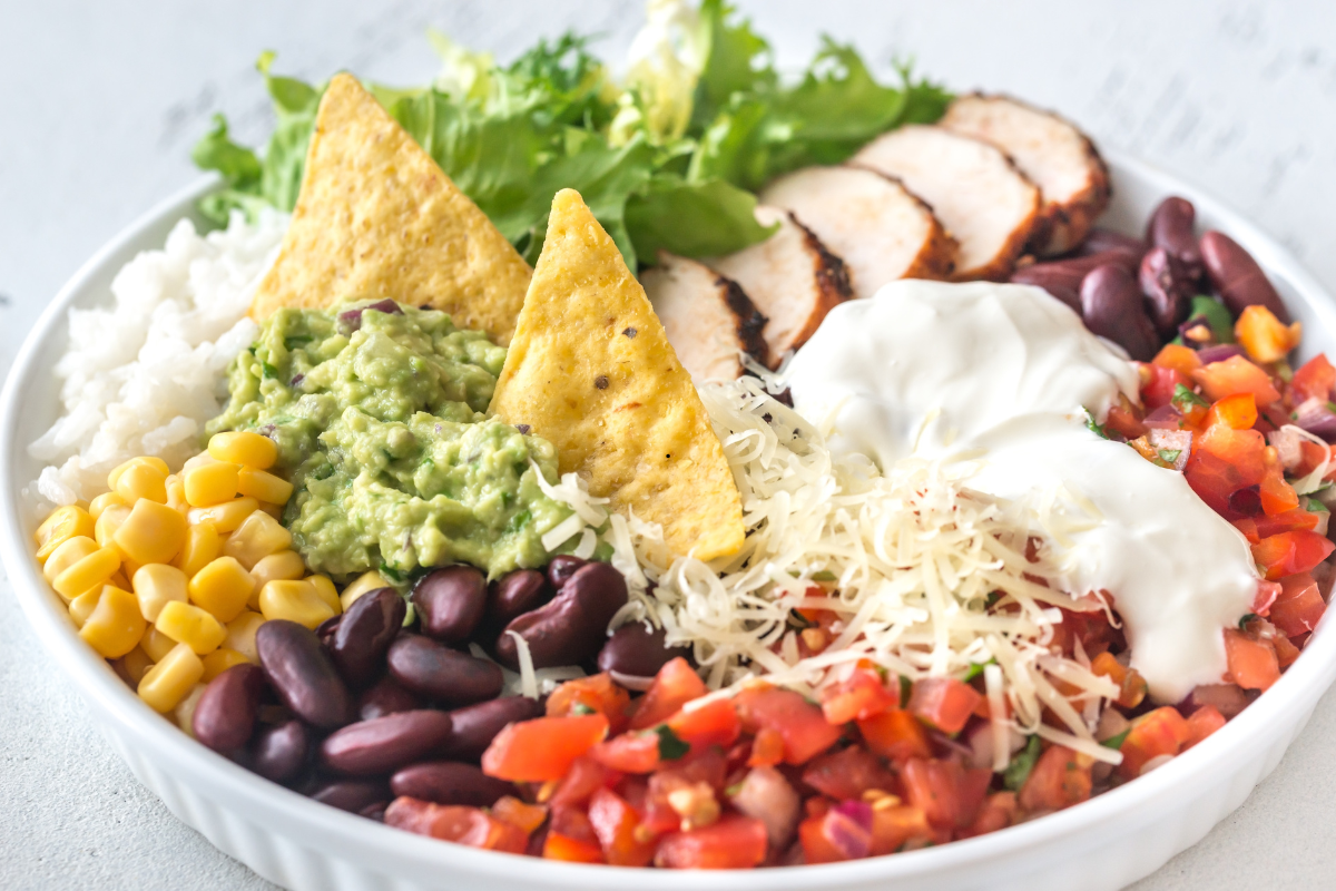 Chicken burrito bowl high-protein meal prep ideas