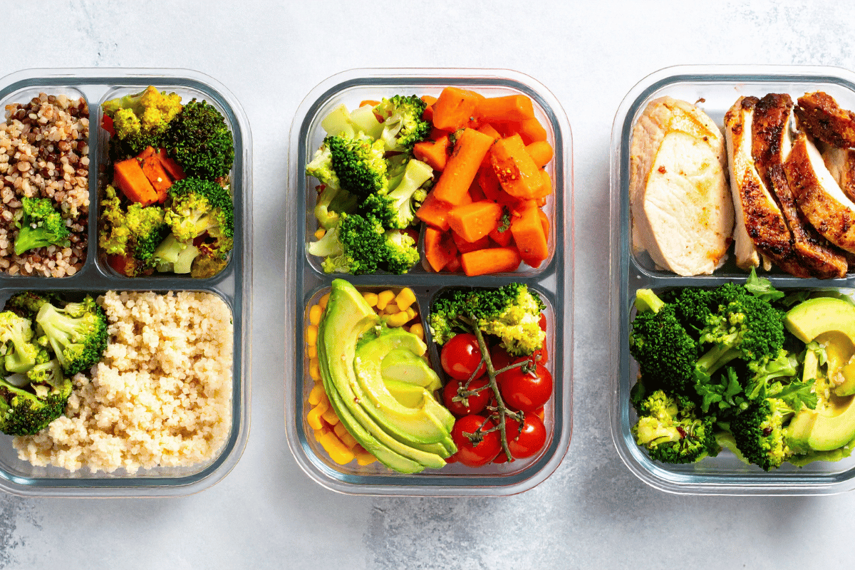 Meal prep ingredients for fast lunches