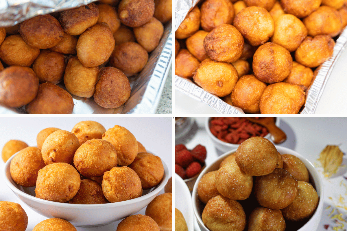 Different variations of easy puff puff recipe with few ingredients