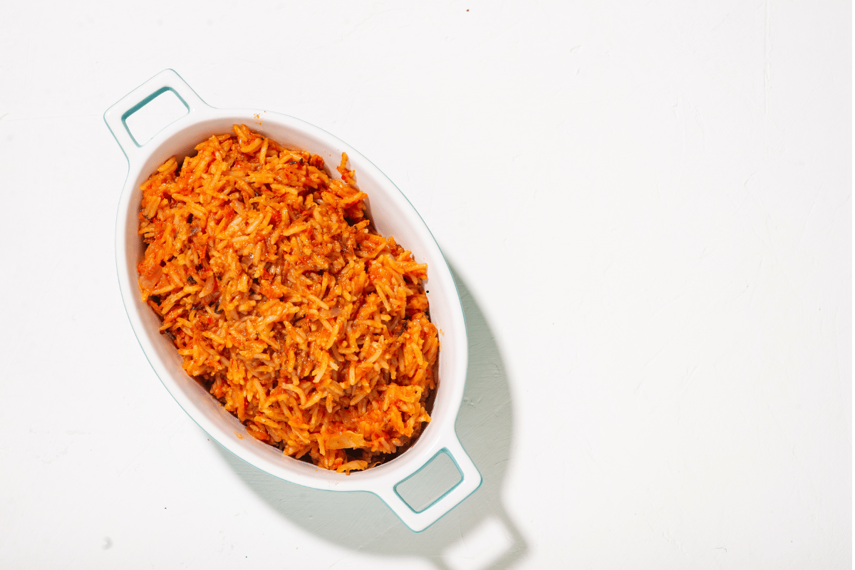 Homemade Smoky Party Jollof Rice Recipe ready to serve