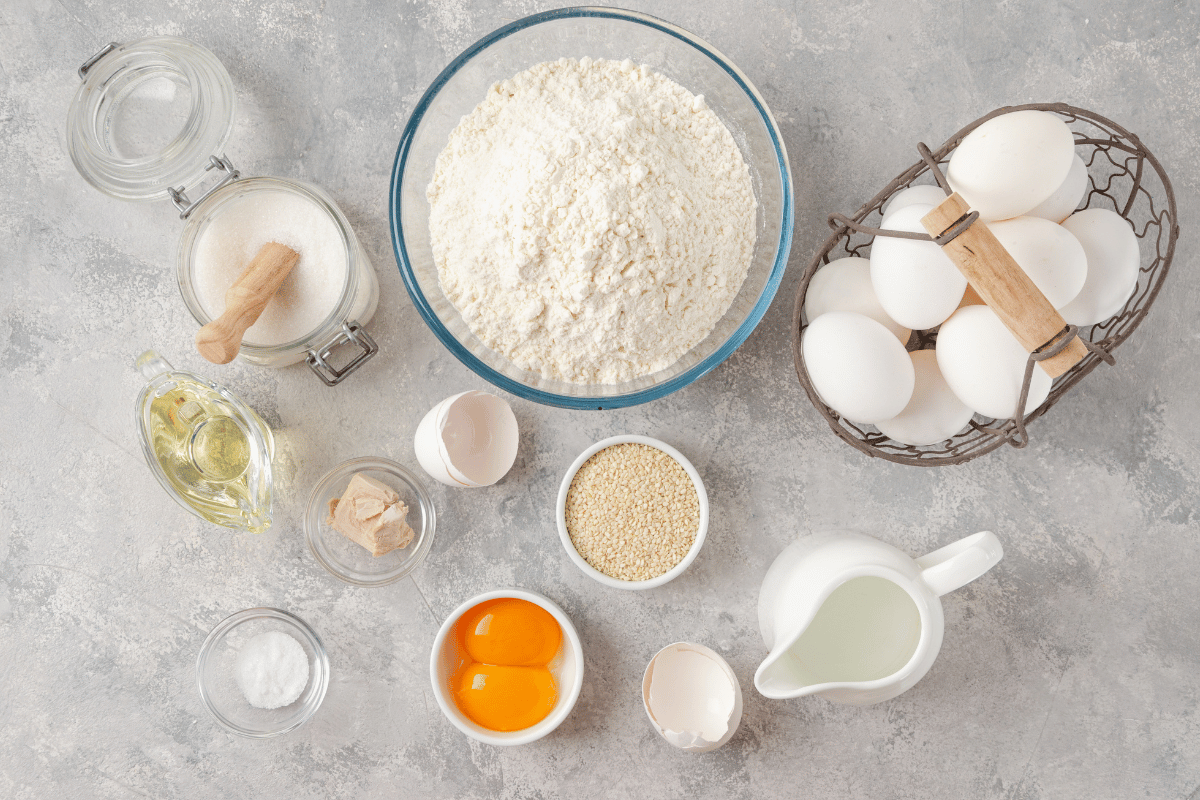 Ingredients for easy puff puff recipe with few ingredients