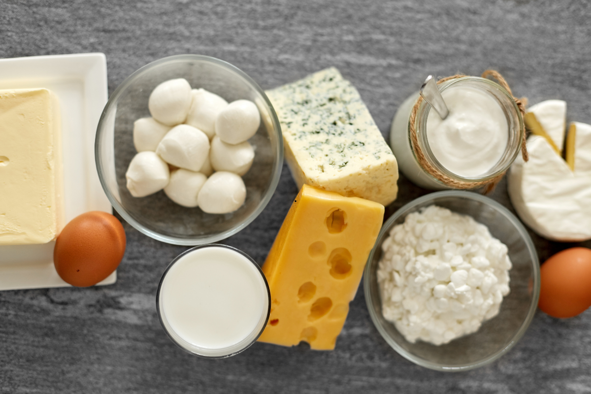 Ingredients for homemade mac and cheese recipe