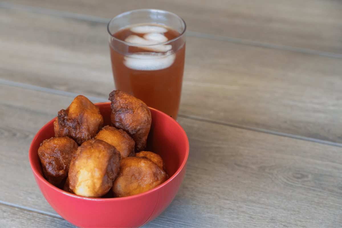 Easy puff puff recipe served with tea