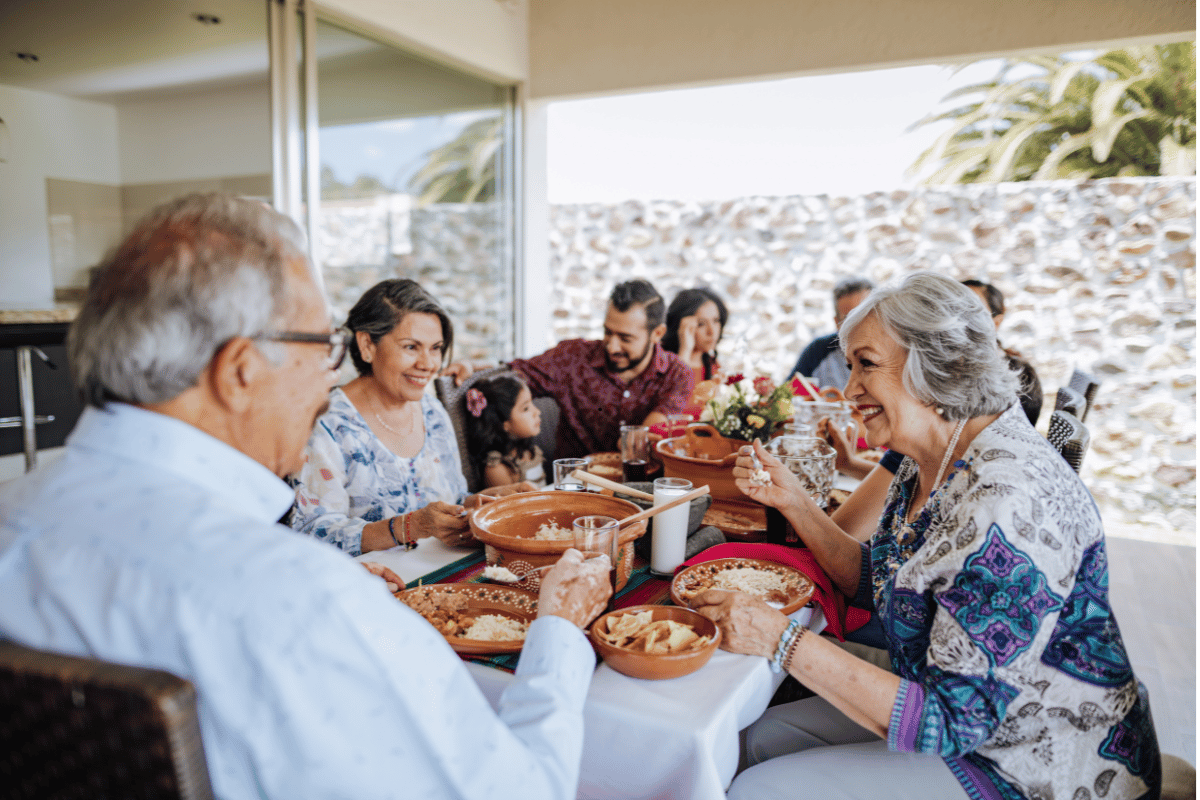 Family enjoying homemade freezer meal prep recipes for dinner