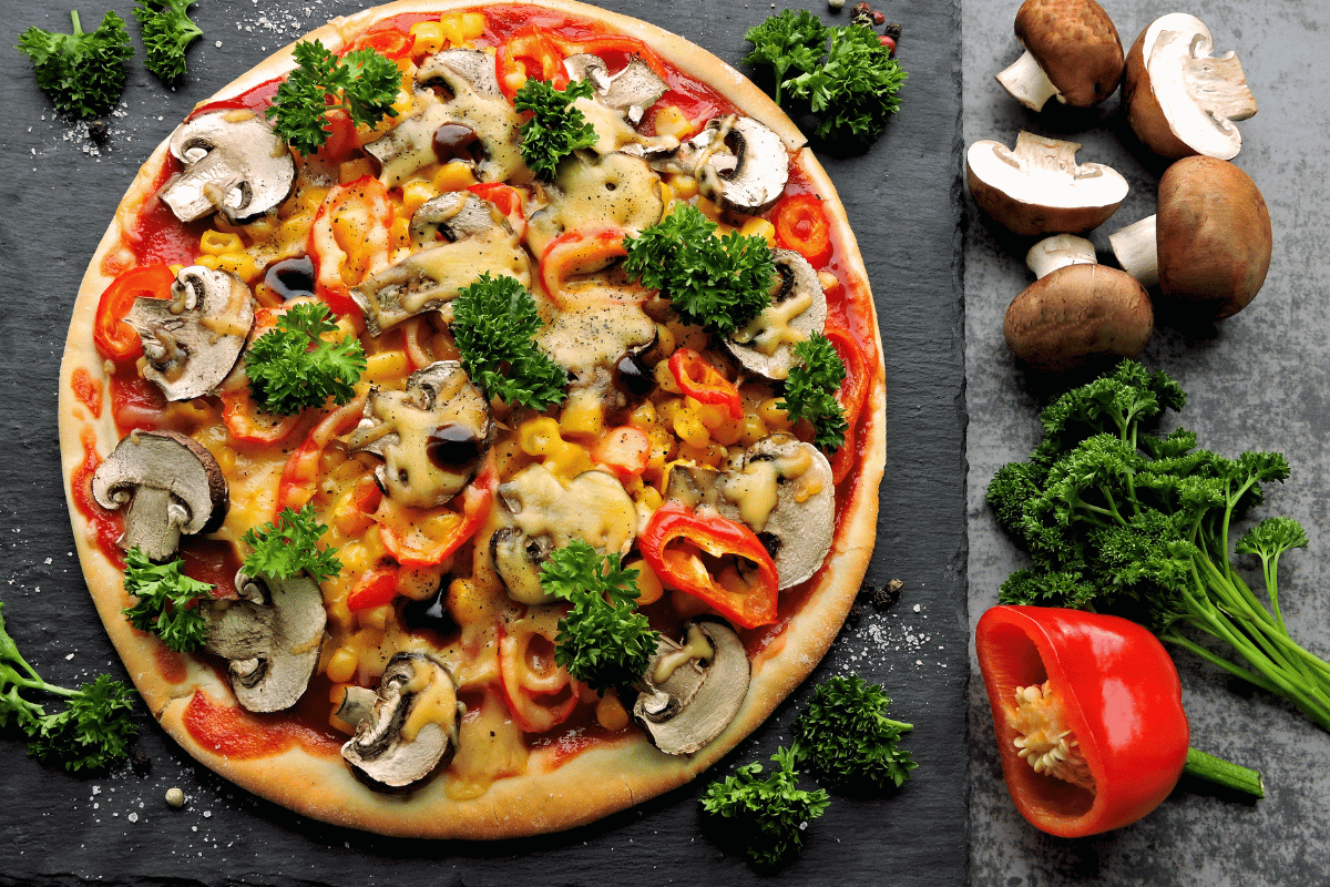 Homemade veggie pizza for healthy kid-friendly dinner recipes