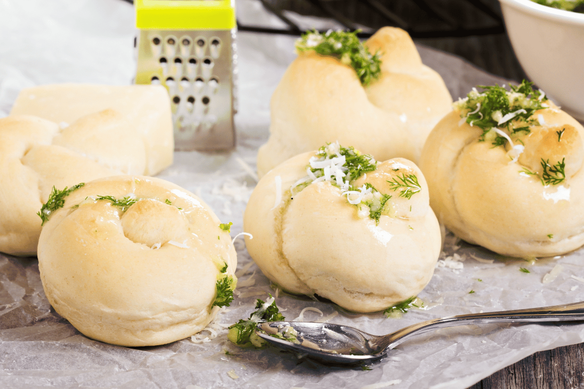 Garlic Parmesan dinner rolls for Thanksgiving.