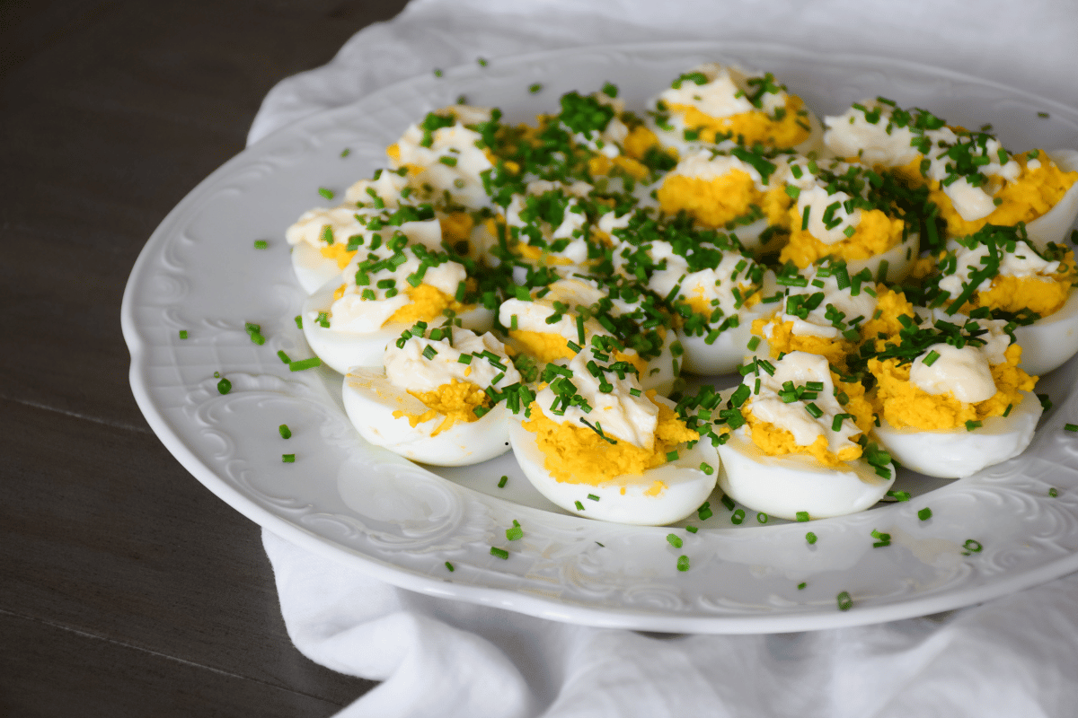 Classic deviled eggs Thanksgiving appetizer and side dish