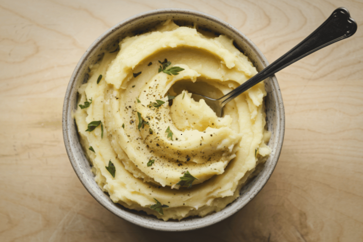 Creamy garlic mashed potatoes Thanksgiving side dish