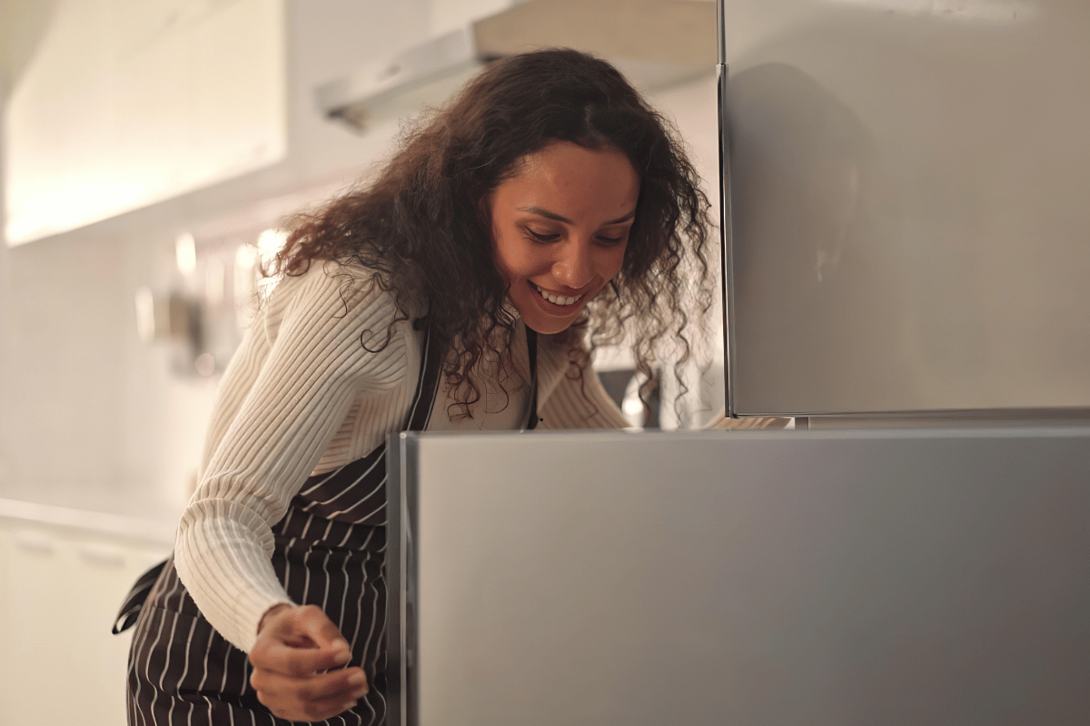 Family enjoying a clean and organized refrigerator