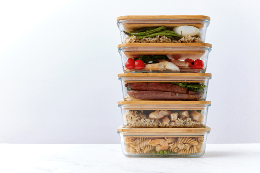 Beginner meal prep using healthy leftovers and food storage containers