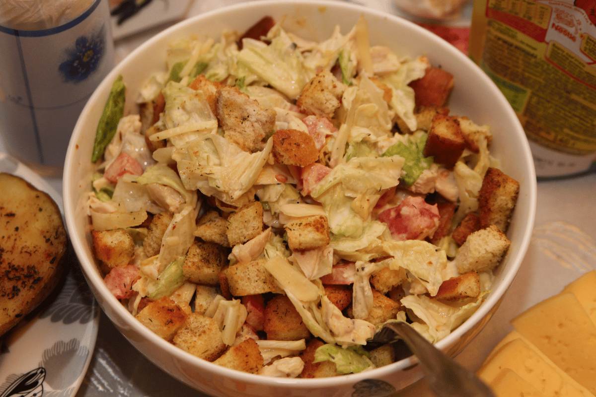 Chicken Caesar salad for easy no-cook dinner ideas