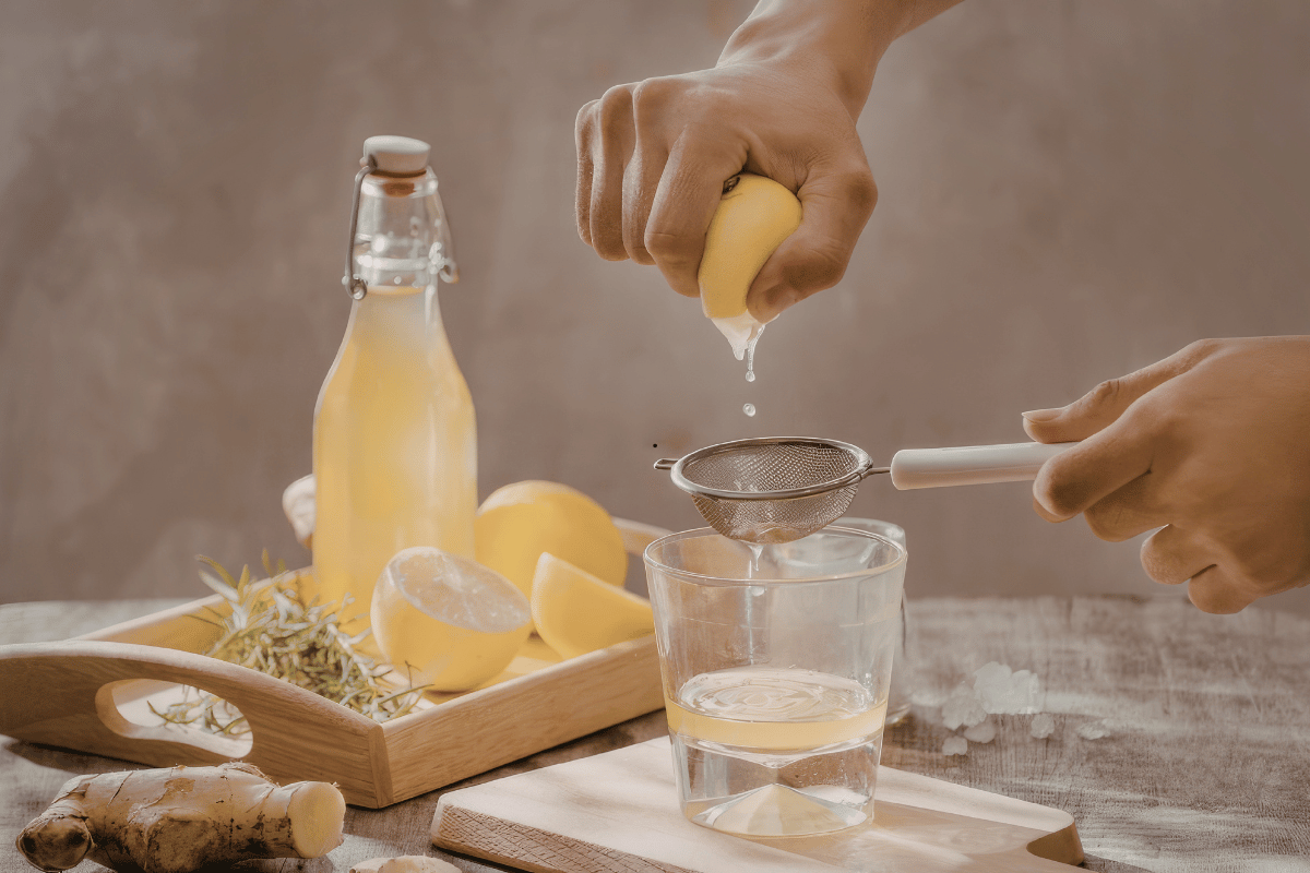 Fresh lemon juice for homemade lemonade