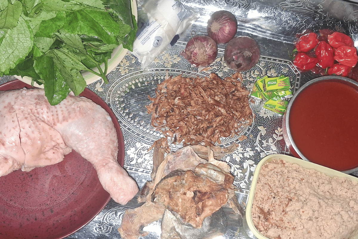 Ingredients for Nigerian egusi soup