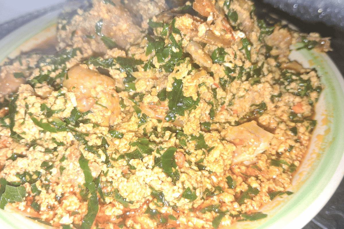 Nigerian egusi soup with Chicken