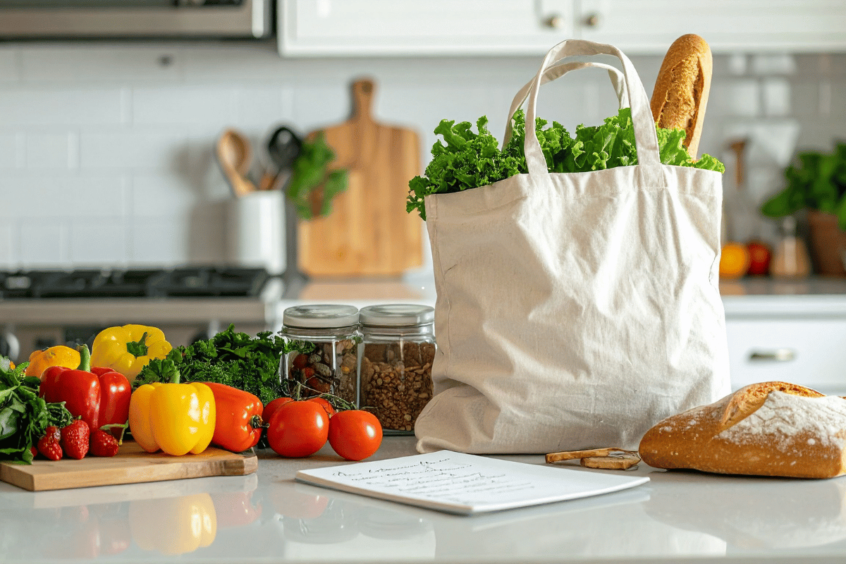Groceries for a fsmily meal prep plan