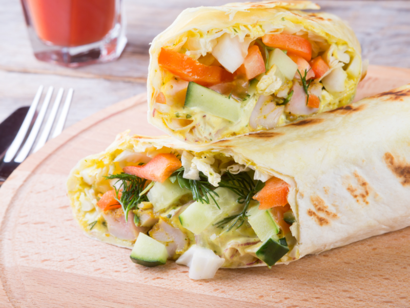 Freezer breakfast burritos for easy meal prep with eggs, cheese and sausage
